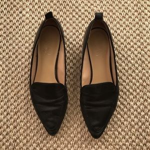 Franco Sarto Leather Loafer Flats 7.5M Black